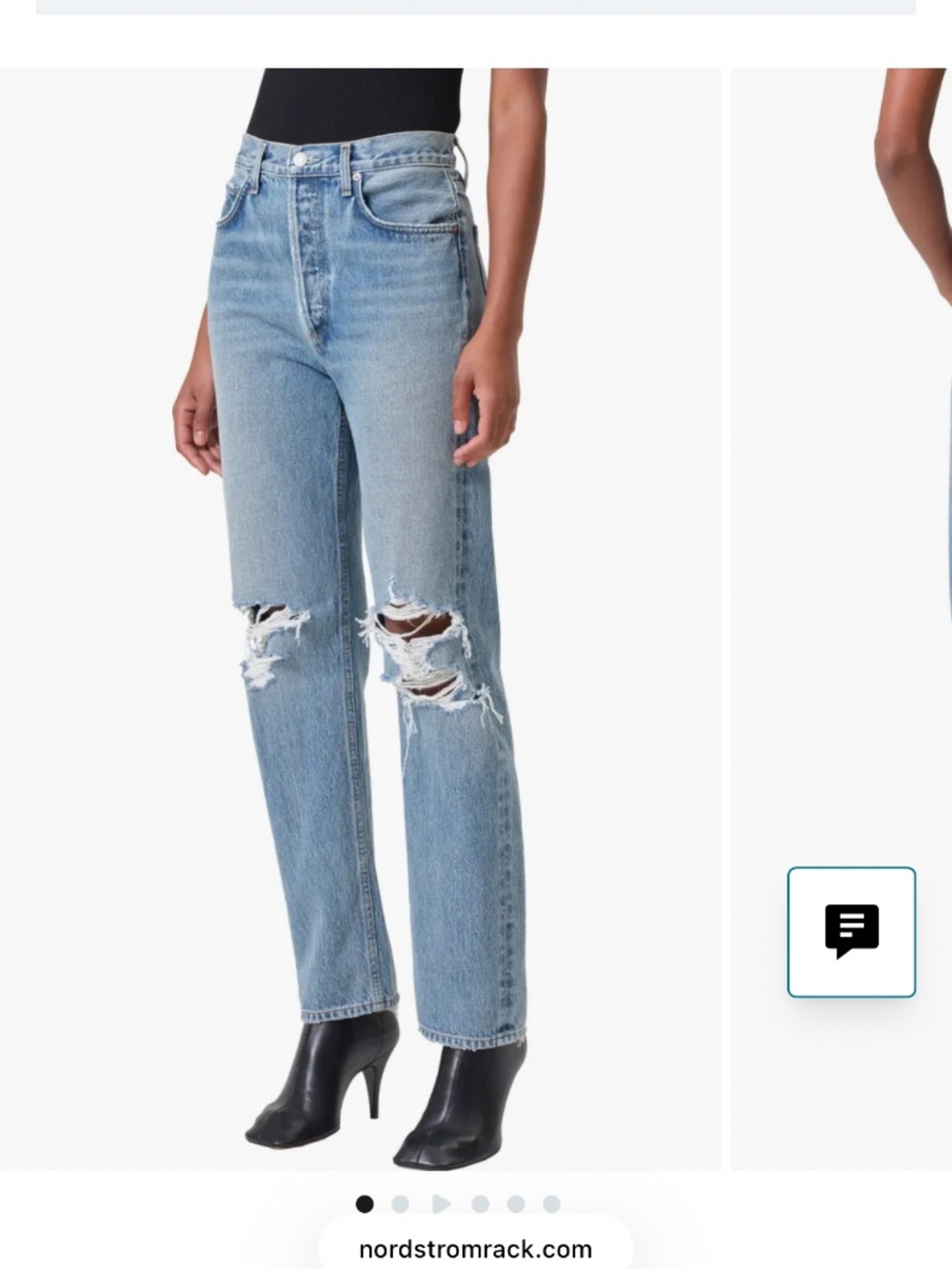 Agolde 90s pinched waist ripped denim size 24